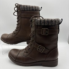 Women?s Rocketdog Billie Brown Faux Leather Boots Size UK 4 Brand New
