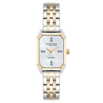 New Anne Klein New York Two Tone Diamond Octagon Women Watch 12/7751MPTT