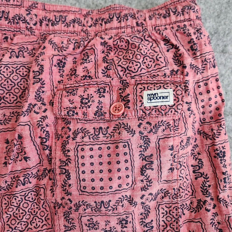 Мужские гавайские двусторонние шорты Reyn Spooner 36 цвет красный серый Tribal Beach для путешествий гольфа - Изображение 4 из 4