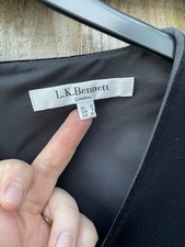 L.K. Bennett London Stunning Dr Laurel Dress Size 10 Velvet Black VGC Authentic