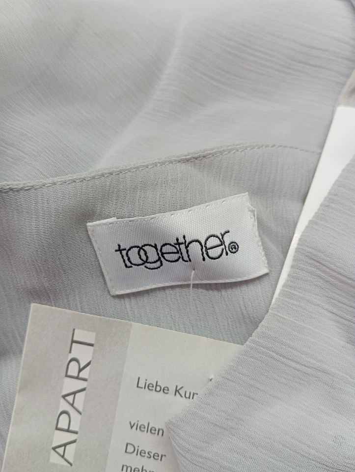 TOGETHER Midikleid Damen Kleid Gr. DE 46 hellgrau Elegant - Bild 4 von 4