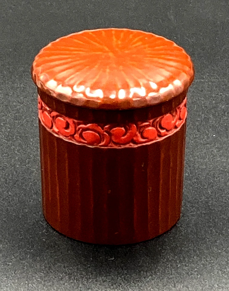 Hermoso Laca Urushi Bermellón Antiguo Japonés Chadogu Natsume Artesano Foto 2 de 4