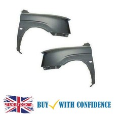 Front Wing Primed W/Indicator & Moulding Hole Pair Fits Mitsubishi L200 1996-06