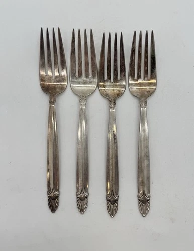 Vintage 925 Sterling International Silver Flatware 4pc. Dessert Fork Lot, 5.3oz