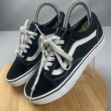 Kids Vans Old Skool Black White Canvas Suede Low Top Sneakers Size 3.5Y