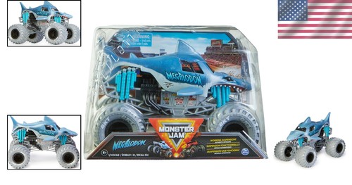 Collectible 1:24 Scale Megalodon Monster Truck with Realistic Suspension - Picture 2 of 9