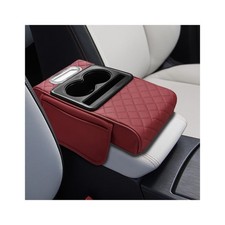 Leather Car Center Console Cover, Universal Automotive Armrest Booster Cushio...