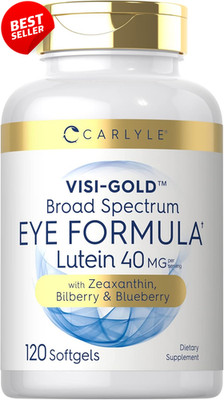 Eye Health Supplement 120 Softgels Lutein 40mg Zeaxanthin Bilberry - US