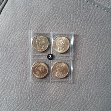 Lotto di 4 Monete Dollaro Americano "Serie Presidenti USA" in Blister Come Foto