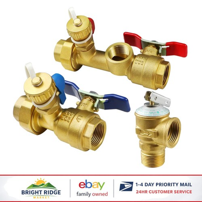 #ad #ad 3 4 Inch IPS Isolator Valve Kit with Pressure Relief for Tankless Water Heaters $108.21