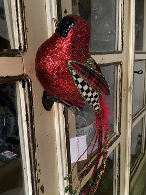 NEU MacKENZIE KINDER WEIHNACHTEN FROHE FEIERTAGE ROT VOGEL CLIP 14''