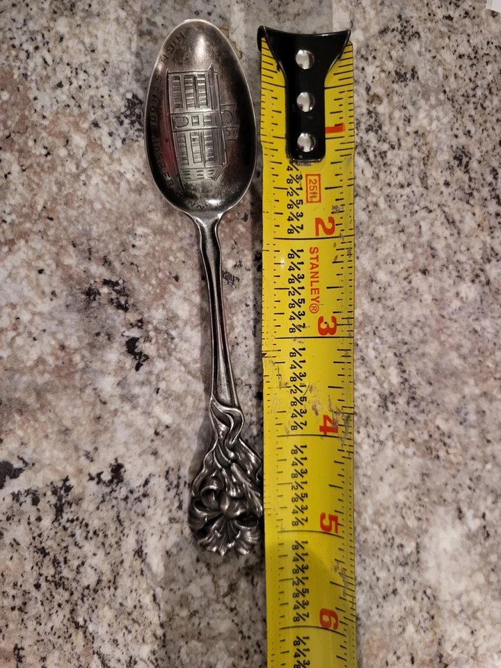 Cuchara de recuerdo de plata esterlina escuela secundaria jaspe Minnesota Minn MN Foto 4 de 4
