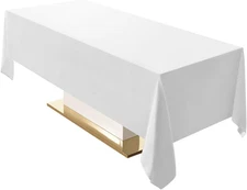 White Rectangle Tablecloth 60 X 120-Inch Rectangular Polyester Table Cloth for W