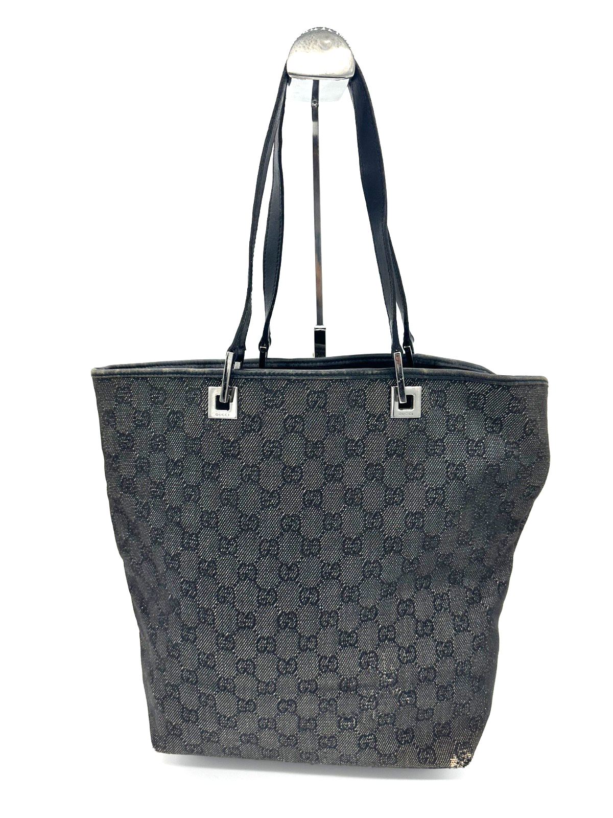 Authentic Gucci GG Canvas Black Tote Handbag