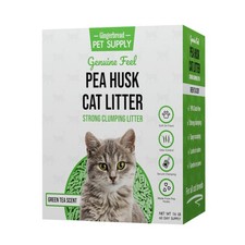 Premium Pea Husk Scented Cat Litter for Happy and Healthy Cats. 16 lbs Gree...