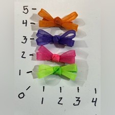 NEW Hair Accessories set of 4 neon bow clips colorful