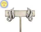 Vintage 1960s Signed Kramer Rhodium Plated Clear Rhinestone Clip Earrings