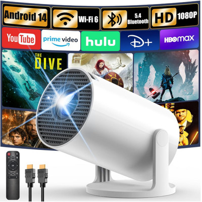 Mini Beamer 4K Full HD 1080P Android 14 WiFi 6 Bluetooth 5