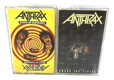 Anthrax - Among The Living - State Of Euphoria - Cassette Tapes Lot Of 2 1987-88