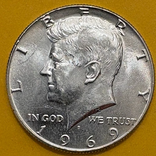 1969-D Kennedy Half Dollar - 40% Silver $.50 Uncirculated - Free Shipping