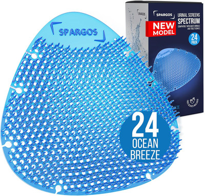 Urinal Screen Deodorizer (24 Pack) - Urinal Cakes - Fresh 3D Wave Anti-Splash -