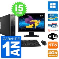 PC HP 8100 SFF Ecran 19" Intel Core i5-650 RAM 4Go Disque 1To Windows 10 Wifi