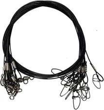 Fishing Wire Leader Rigging 150LB 10pcs Stainless Steel Pike Fishing Leader L...