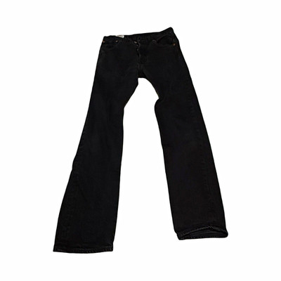 Levi's 501 Series Men's Black Dark Wash Denim Straight Jeans Mid Rise