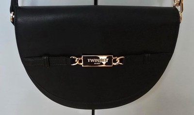 Stylish TWINSET Milano Crossbody Bag in Black Leather for Women