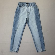 Pantalones de mezclilla Trendyol para mujer 38 (US 6) cónicos panel de dos tonos lavado claro tiro alto Y2K