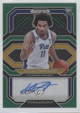 2021-22 Prizm Draft Picks College Penmanship Green Justin Champagnie Auto 1e57