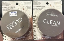 2 Covergirl Clean Invisible Loose Powder #140 Translucent Dark foundation