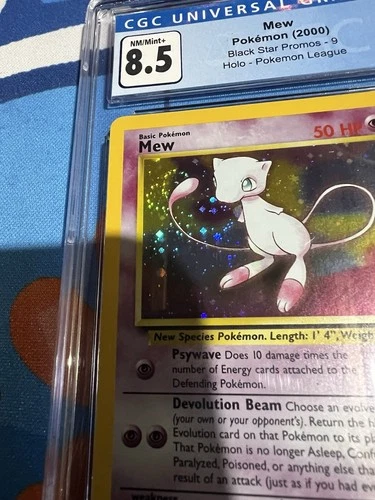 Mew 09/53 Wotc Promo Holo HUGE TAIL SWIRL CGC 8.5 - Pokémon - Black Star Promo!