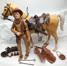 1967 Marx Johnny West Figure & Accessories w/ Thunderbolt Horse & Tack