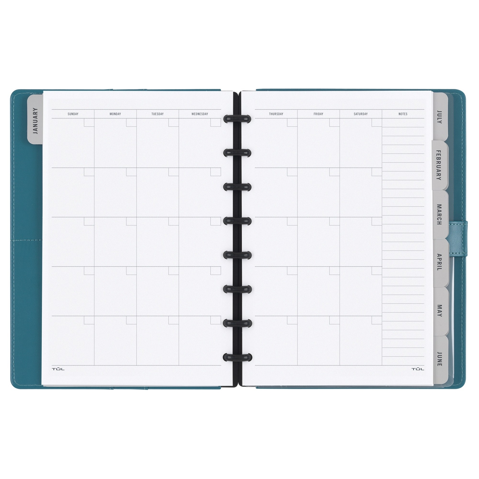 TUL Discbound Monthly Planner Starter Set Junior Teal JanDec 2021 eBay