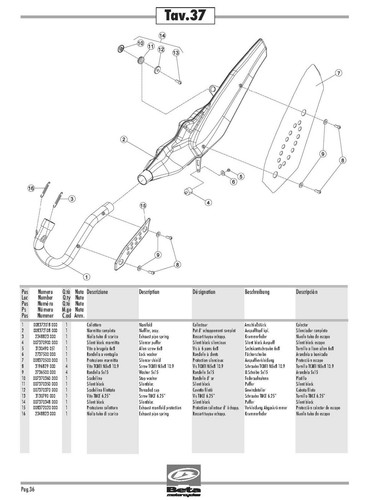 Beta Parts Manual Book Chassis & Engine 2015 EVO 4T 250 / 300 - Picture 12 of 12