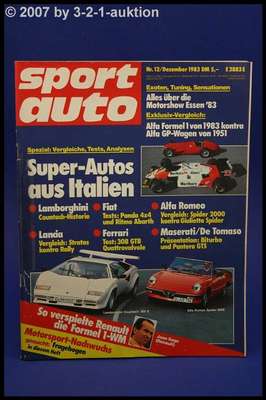 Sport Auto 12/83 Lancia Stratos Ritmo Abarth Pantera GT