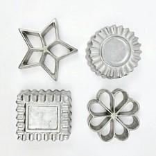 Lot of 4 Vintage Waffle Cookie Rosette Timbale Cookies Irons - NO HANDLE