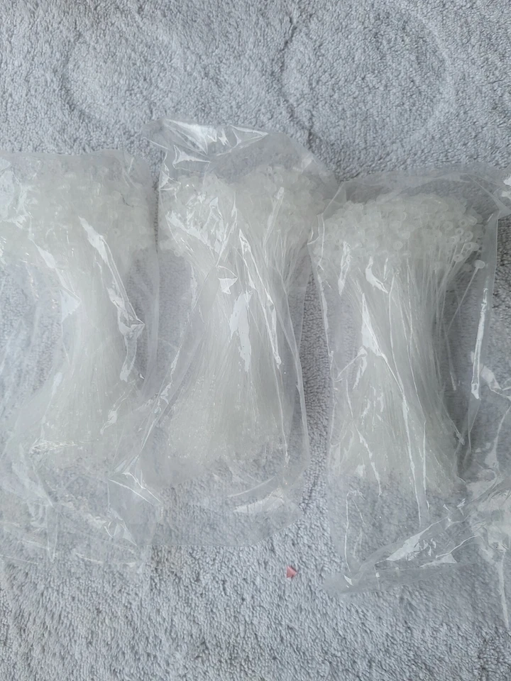 5" LOT 100 Snap Lock Pin Security Loop Clear Plastic Tag Fastener Tagging Tie  - Image 2 of 3