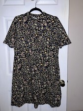 BODEN Knee Length Wildflower Paisley Floral Cotton Short Sleeve Dress Sz 12R