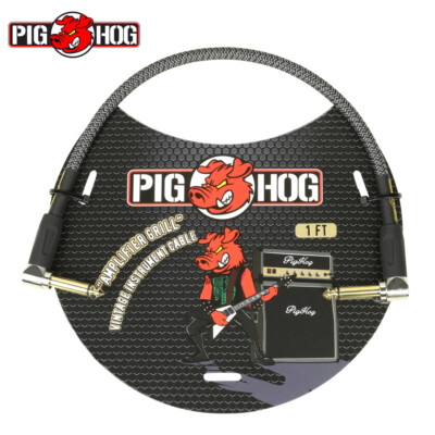 Pig Hog Patch Cable ''Amp Grill'' 1/4' to 1/4' 1 ft Right Angle PCH1AGR