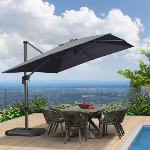 PURPLE LEAF 2.7x3.5 M Patio Cantilever Outdoor Umbrella with 360 Degree Rotation - Picture 14 of 30
