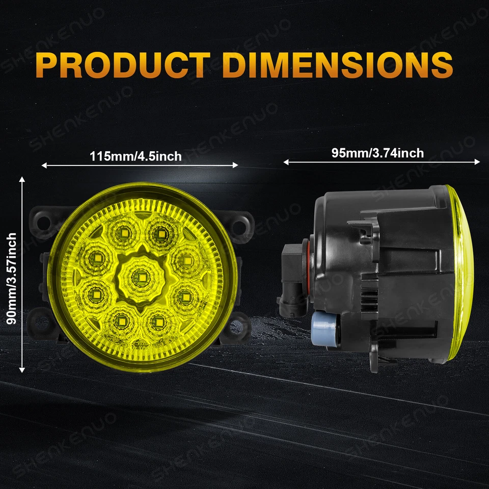 Golden yellow Fog Lights Lamp w/ H11 Bulbs For Subaru WRX STI Impreza Outback - Image 3 of 4