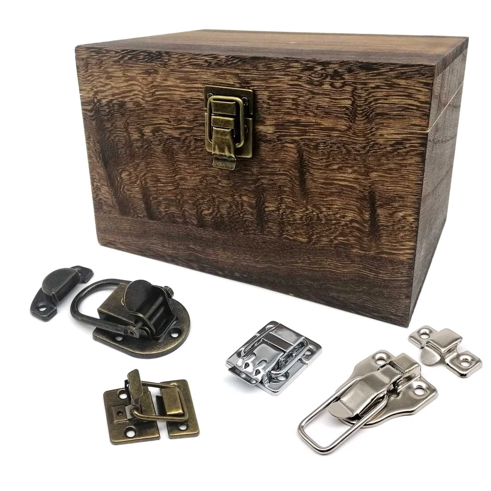 Cabinet Wood Chest Box Suitcase Case Lockable Trunk Toggle Hasp Latch Clasp Clip - Image 2 of 4