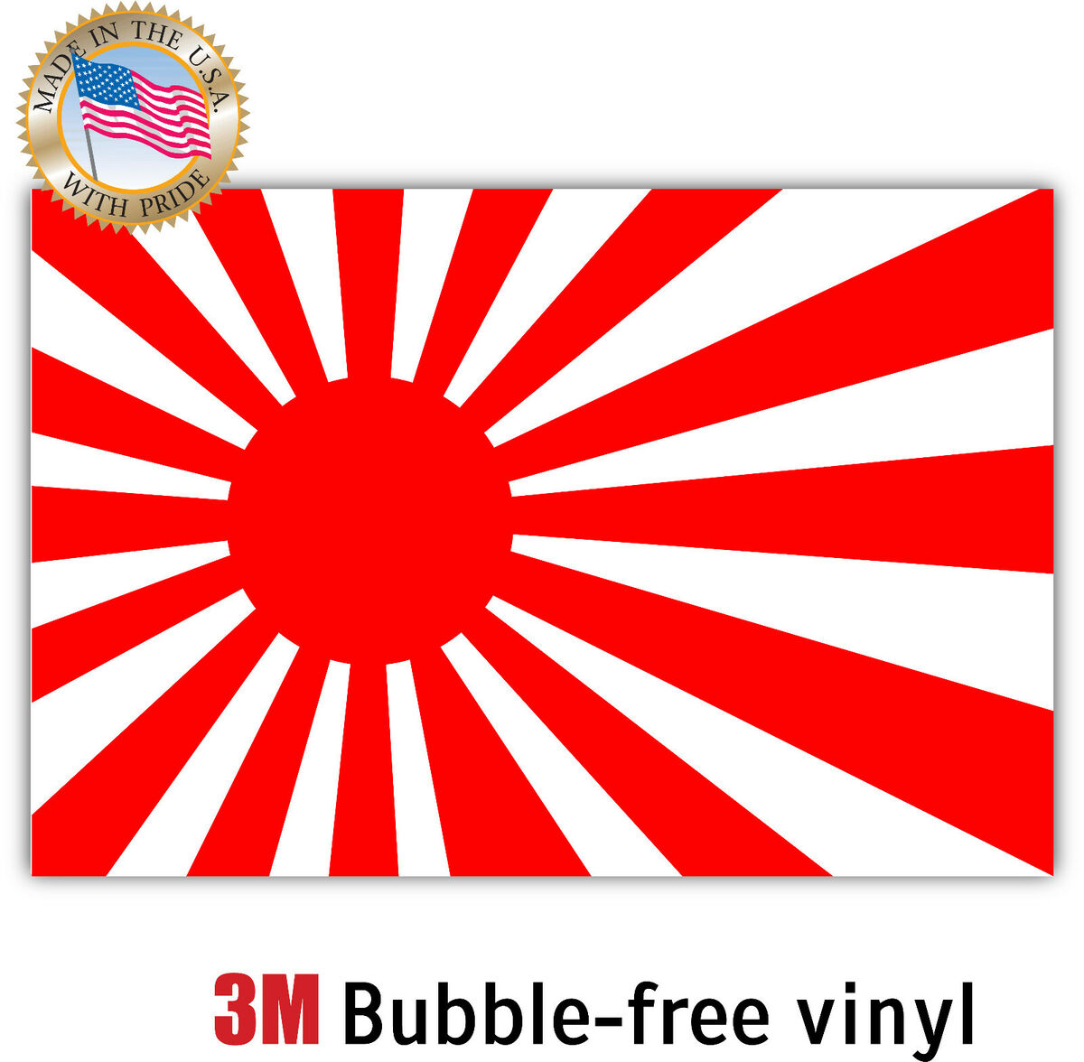 Japan Rising Sun Flag Sticker Decal Vinyl JAPANISE RISING SUN NAVAL MADE IN  USA