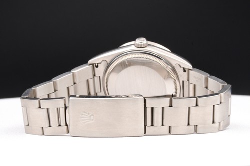 Rolex 14010 Air King Orologio di Precisione Uomo Acciaio Inox Cinturino Oyster Quadrante Argento - Foto 7 di 8