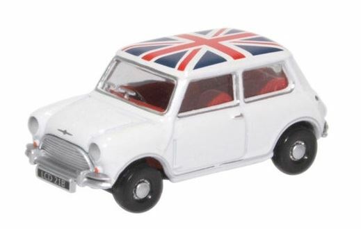 Neu Oxford Diecast Austin Mini Cooper Weiß Union Jack - 76MN011-image