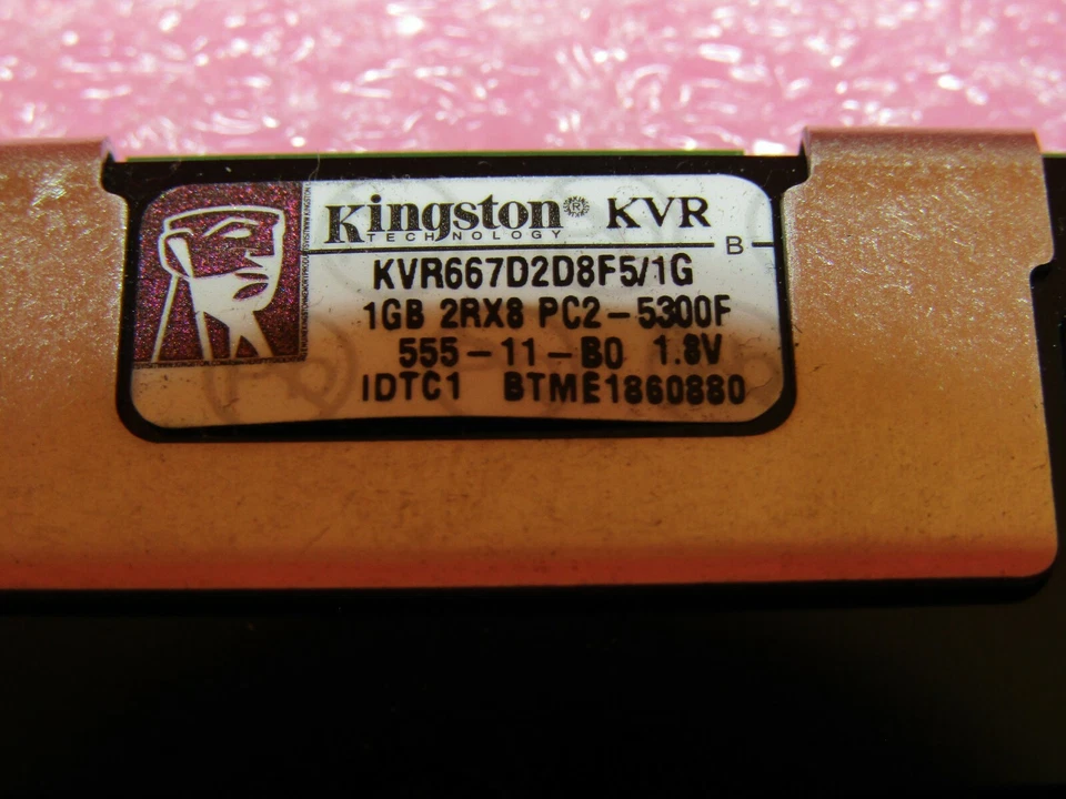 KVR667D2D8F5/1G KINGSTON KINGSTON 1GB 1X1GB PC2-5300F 2RX8 DIMM - Image 2 of 4