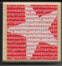 STAMPABILITIES rubber stamp - CHRISTMAS GREETINGS - wood mounted