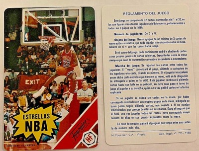 1988 Michael Jordan Fournier Estrellas Basketball Header Card Chicago Bulls